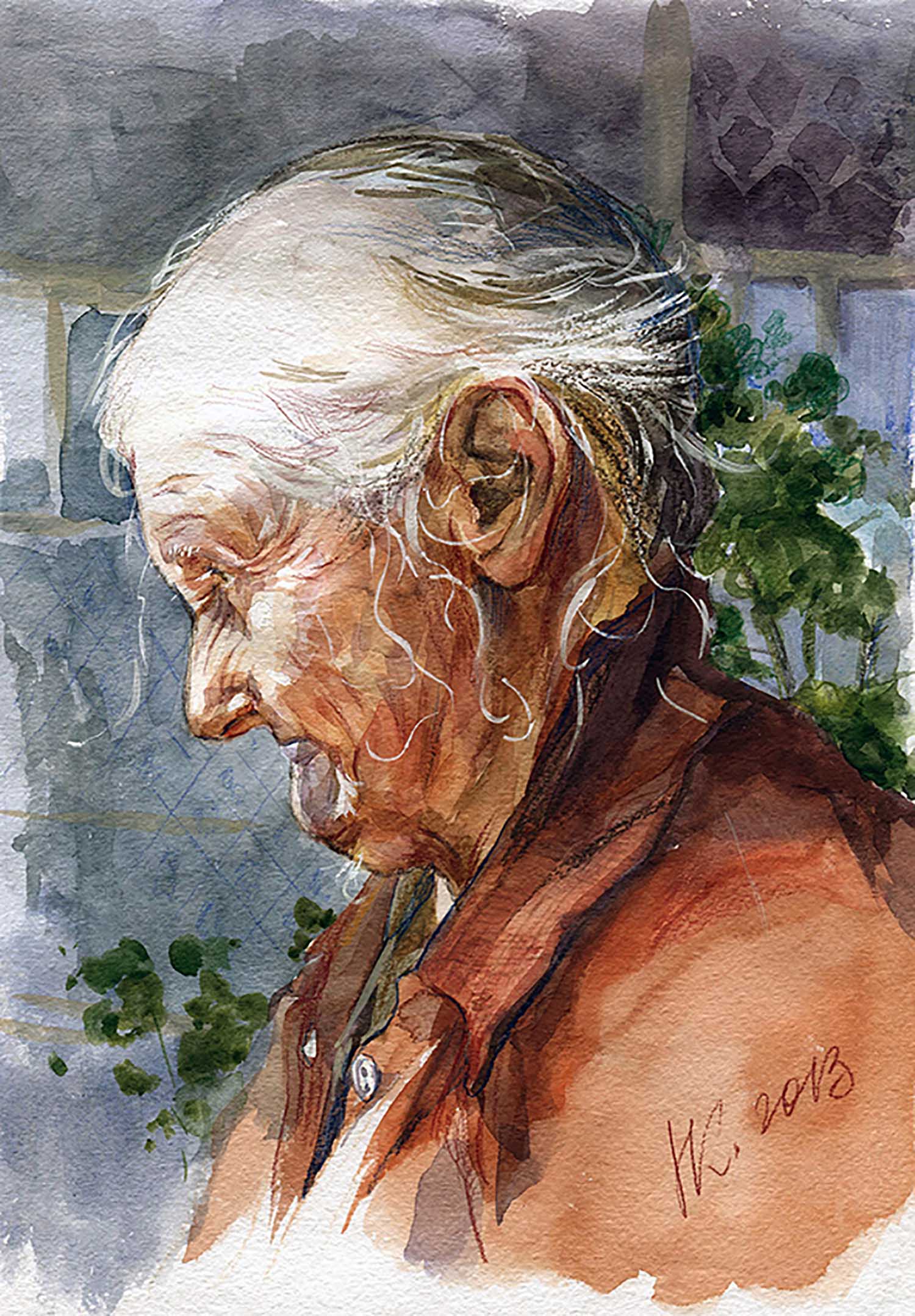 Создаем живописный портрет пожилого человека. Бабушка живопись. Старушка живопись. Портреты пожилых людей. Старуха акварелью.